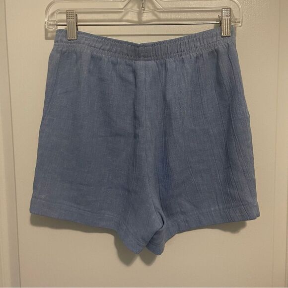 Vintage Monterey Canyon Light Blue Pull on Shorts Size 8 Cotton Blend High Waist - Picture 3 of 6